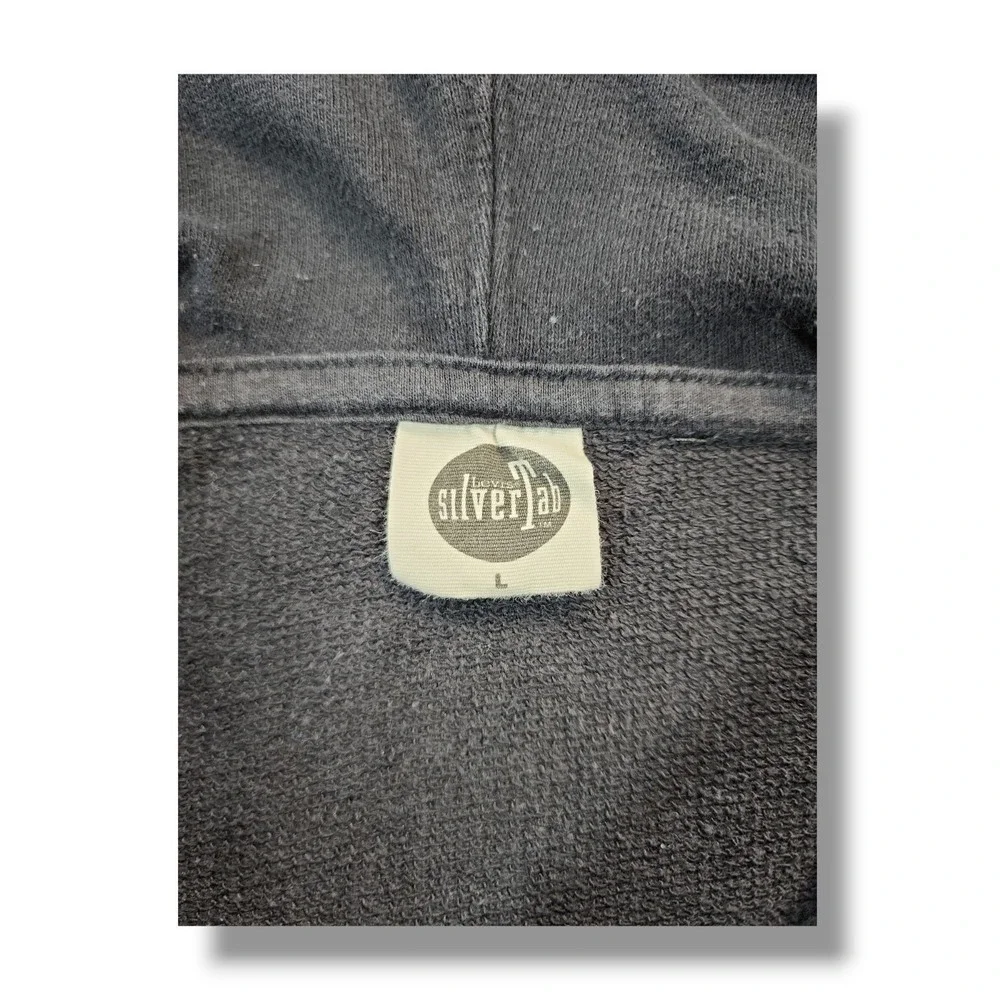 Vintage Levi's SilverTab Graphic Spell Out Y2K Grunge‎ Black Hoodie Men's L